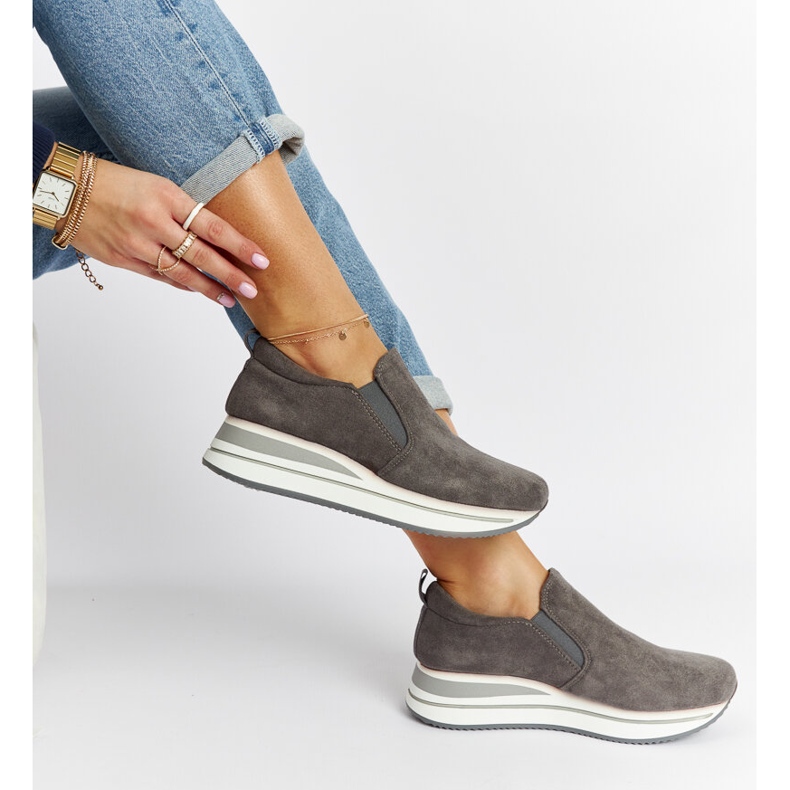 Scarpe da ginnastica con plateau Cliffside grigie grigio 1
