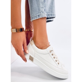 Stock Scarpe da ginnastica da donna beige bianca 1