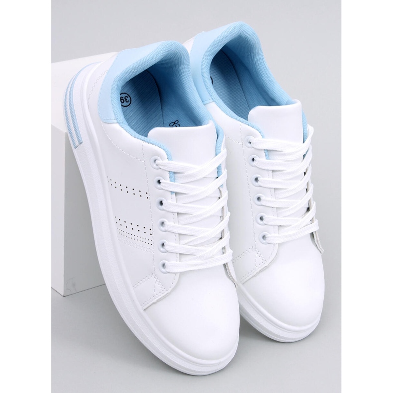 Sneakers con zeppa Maes blu bianco 1