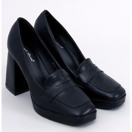 Mocassini con tacco alto di Entee Black nero 1