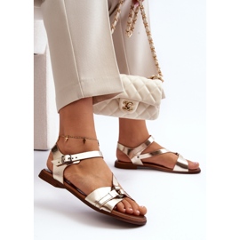 Zazoo 40182 Sandali in pelle da donna Oro d'oro 1