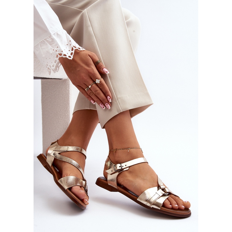 Zazoo 40182 Sandali in pelle da donna Oro d'oro 2
