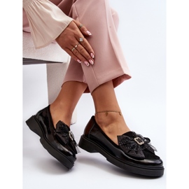 Mocassini da Donna in Vernice con Fiocco Laura Messi 2786 Nero 2