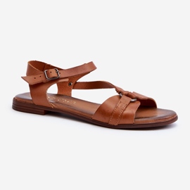 Zazoo 40182 Sandali in pelle da donna, Marrone 2