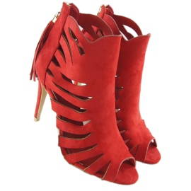 Openwork 1214 Tacchi rossi sfrangiati rosso 1