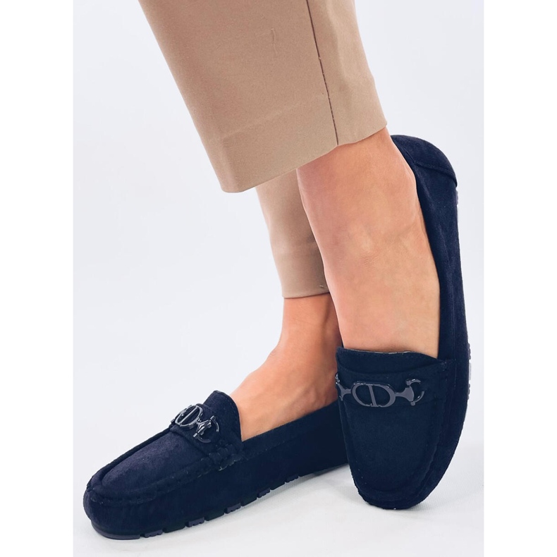 Mocassini da donna in camoscio Trabei Navy blu 2