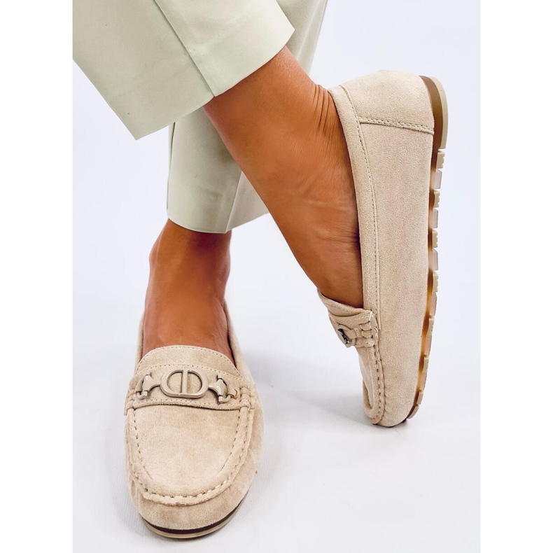 Mocassini da donna in camoscio Trabei Beige 2