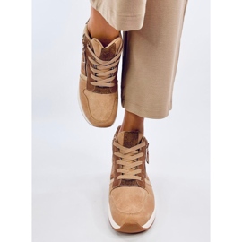 Sneakers con zeppa Telts color kaki marrone 1