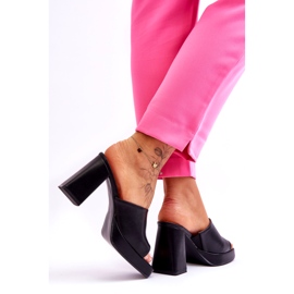 Sweet Shoes Pantofole tacco alto in pelle nera nero 3