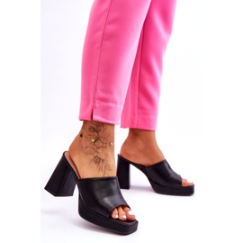 Sweet Shoes Pantofole tacco alto in pelle nera nero 6
