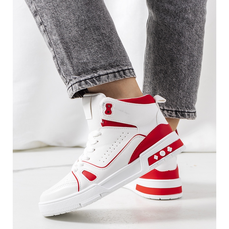Sneakers rosse Grandis alla caviglia bianco rosso 1