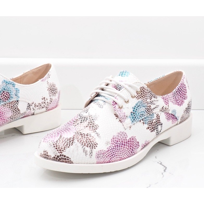 Scarpe jazz classiche bianche con fiori ZQ629-3 bianca 2