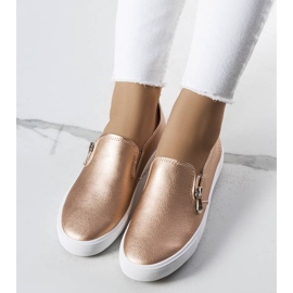 Sneakers Denain in ecopelle oro d'oro 1