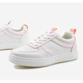 Sneakers bianche con inserti rosa KK-203 bianco 1