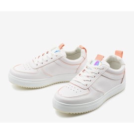 Sneakers bianche con inserti rosa KK-203 bianca 2