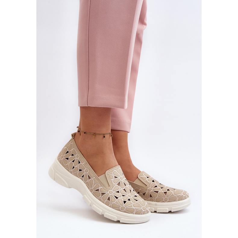 Scarpe Traforate Emilei da Donna Beige 2