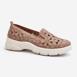 Scarpe Traforate da Donna Rosa Emilei beige 1