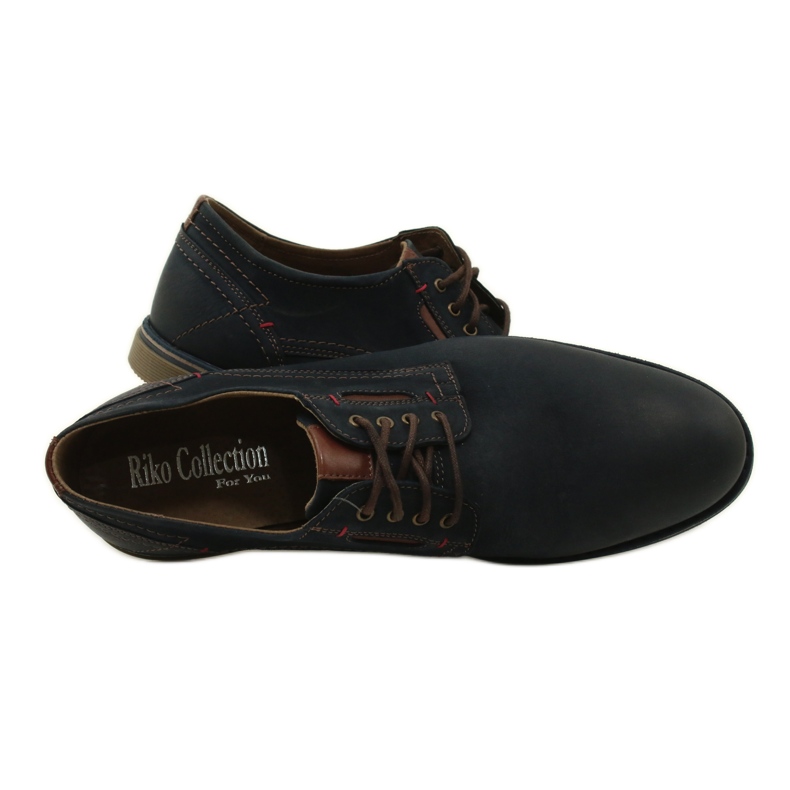 Scarpe Riko Scarpe in pelle maschile 804 blu navy 4