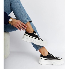 Sneakers nere con plateau Plesio nero 2