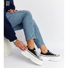 Sneakers nere con plateau Plesio nero 1