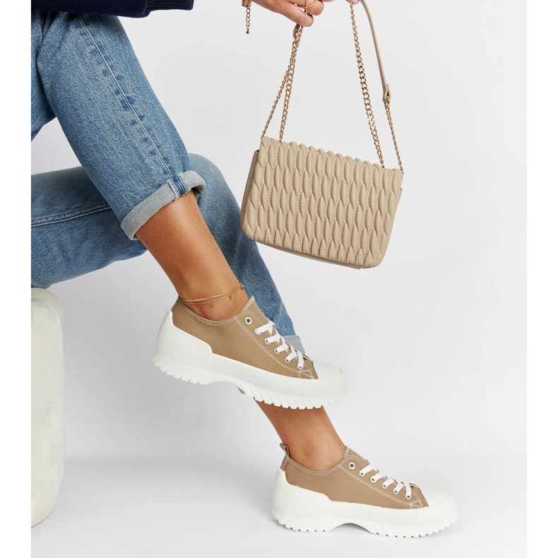 Sneaker Monteleone con plateau beige 2