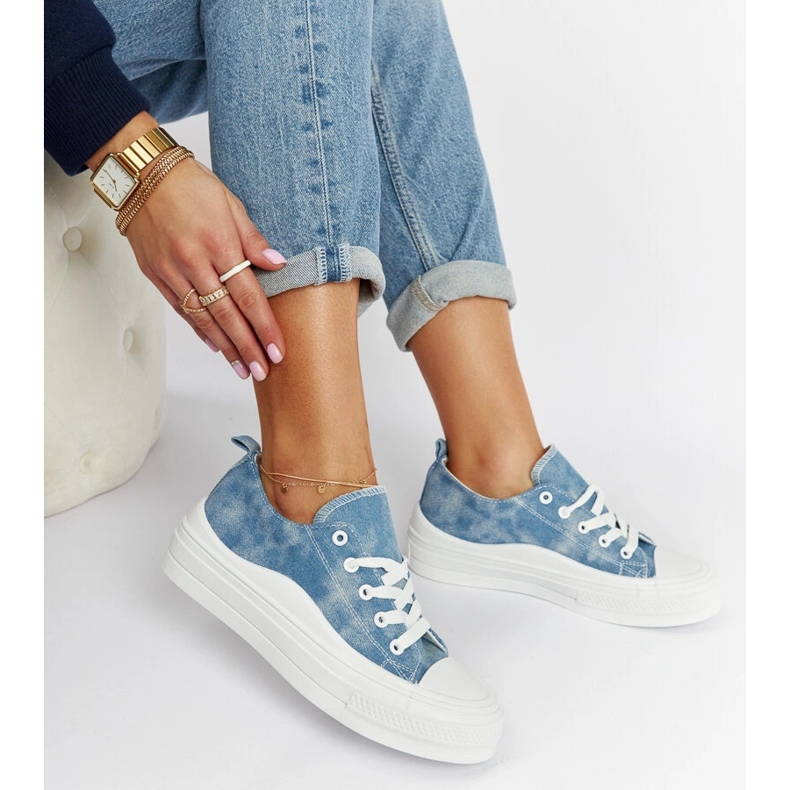 Sneakers blu con plateau Blais 1