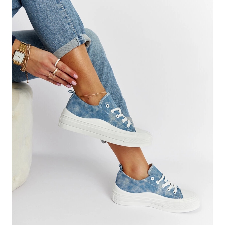 Sneakers blu con plateau Blais 2