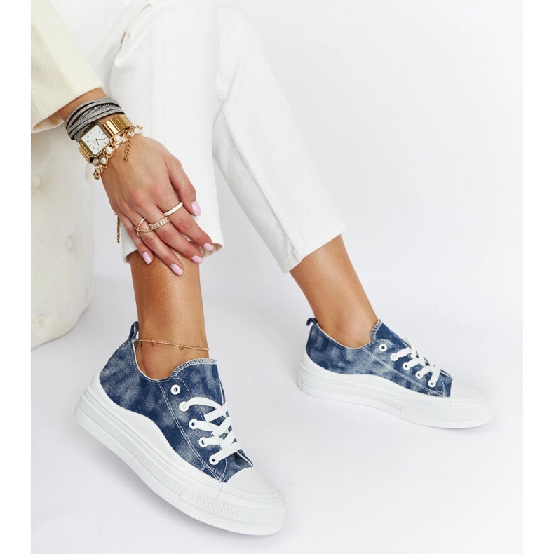 Sneakers platform Blais blu navy 1