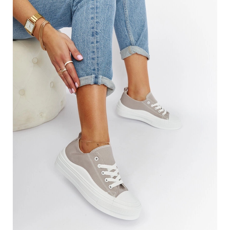 Sneaker Blais con plateau grigia grigio 2