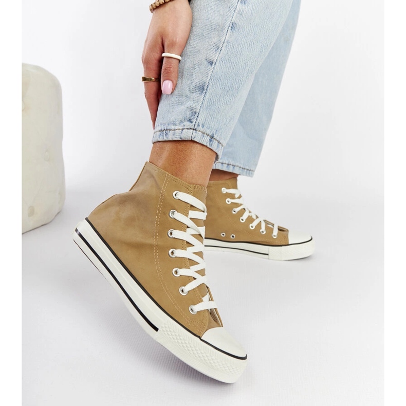 Sneakers alte marroni di Efren beige 2