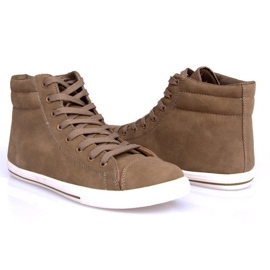 Stile 738 Scarpe da ginnastica alte color cammello marrone 1