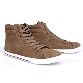 Stile 738 Scarpe da ginnastica alte color cammello marrone 2