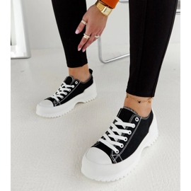 Sneakers nere con plateau Monteleone nero 2