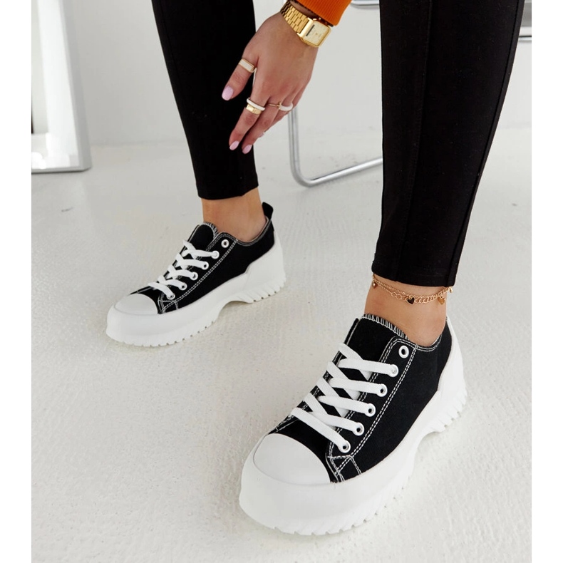 Sneakers nere con plateau Monteleone nero 2