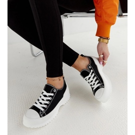 Sneakers nere con plateau Monteleone nero 1