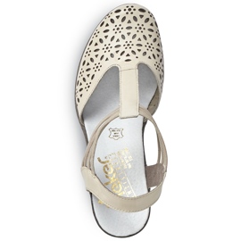 Sandali da donna in pelle, beige Rieker 40969-80 1