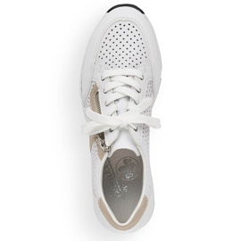 Rieker N6304-80 zeppa in pelle bianca 1