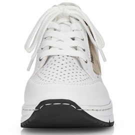 Rieker N6304-80 zeppa in pelle bianca 2