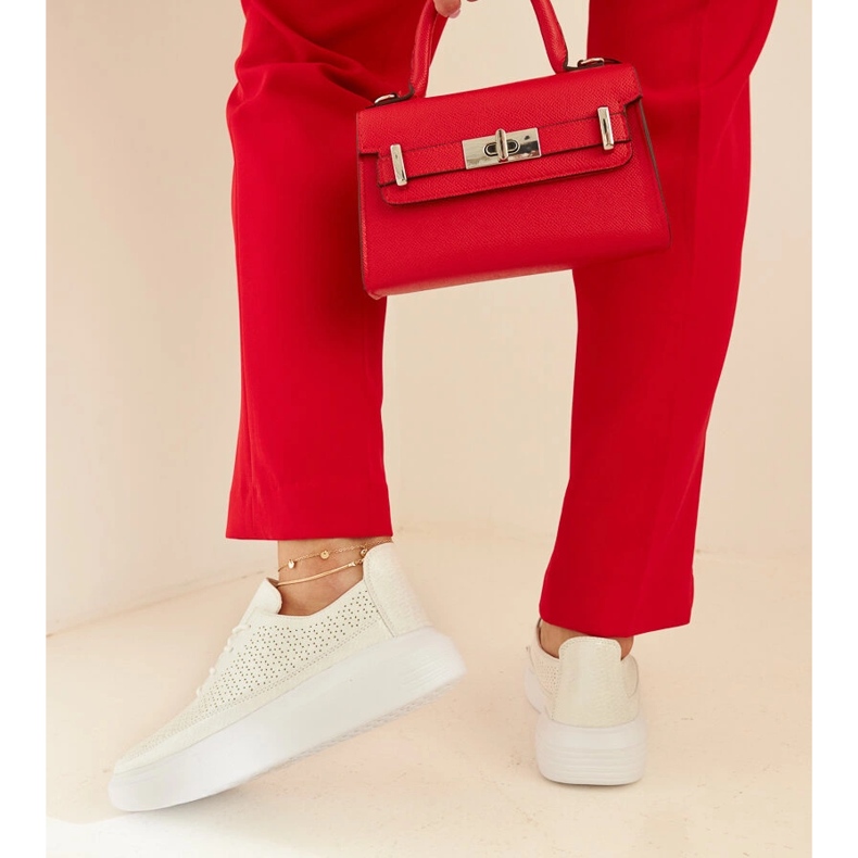 Sneaker Lori con plateau color argento 1