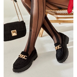 Mocassini Elenor in camoscio nero 1