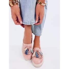 Mocassini con nappine Krauss rosa 2