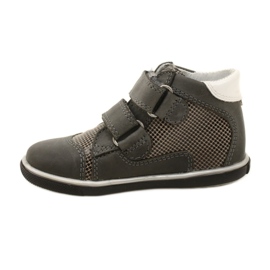 Scarpe in pelle femminile con fiori bianchi 91904 grigio bartek 2