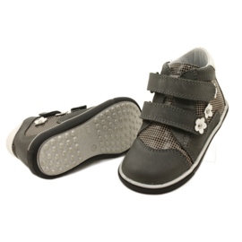Scarpe in pelle femminile con fiori bianchi 91904 grigio bartek 5