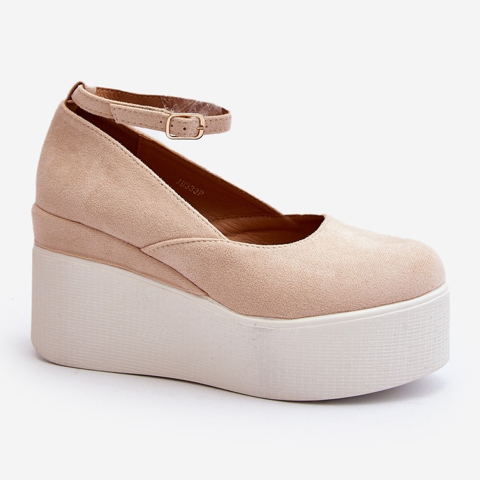 Espadrillas da Donna con Zeppa Malla Beige Chiaro 1