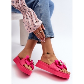 Infradito da Donna Con Fiocco e Orsetto Fucsia Katterina rosa 1