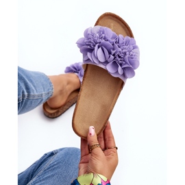 Infradito da donna con fiori, viola Lulania 1