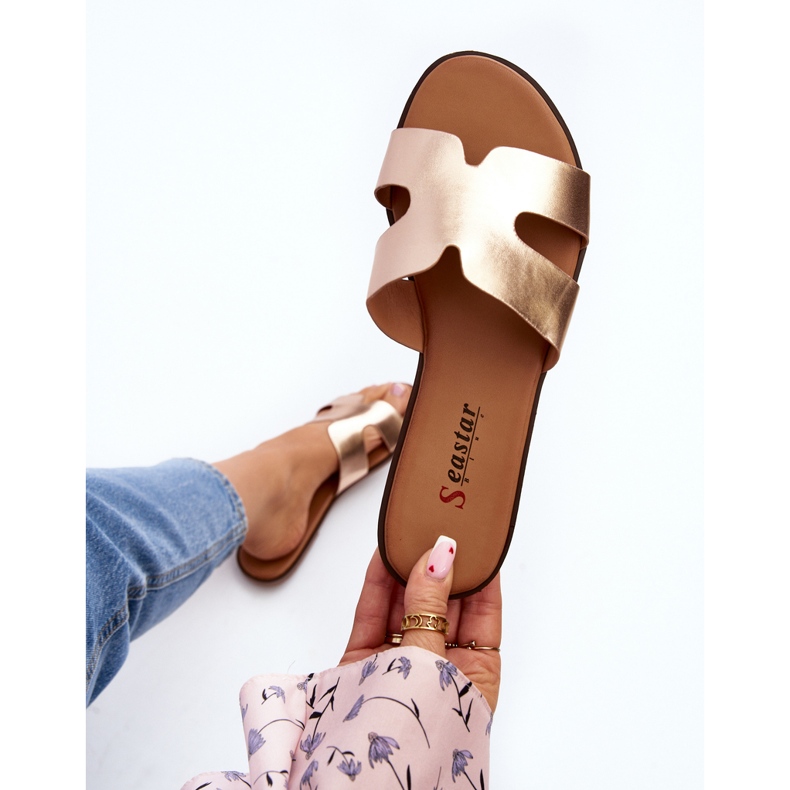 Infradito ritagliate da donna in oro rosa Lumossa d'oro 1