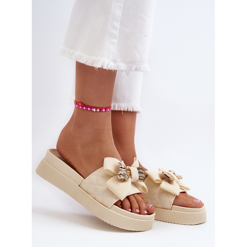 Infradito Beige da Donna Con Fiocco e Orsetto Katterina 2