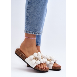Infradito Da Donna Con Decorazioni, Bunlia Bianco 2
