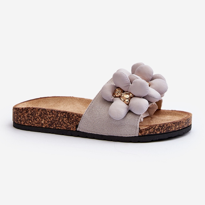 Infradito da donna con decorazioni Bunlia grigio 2